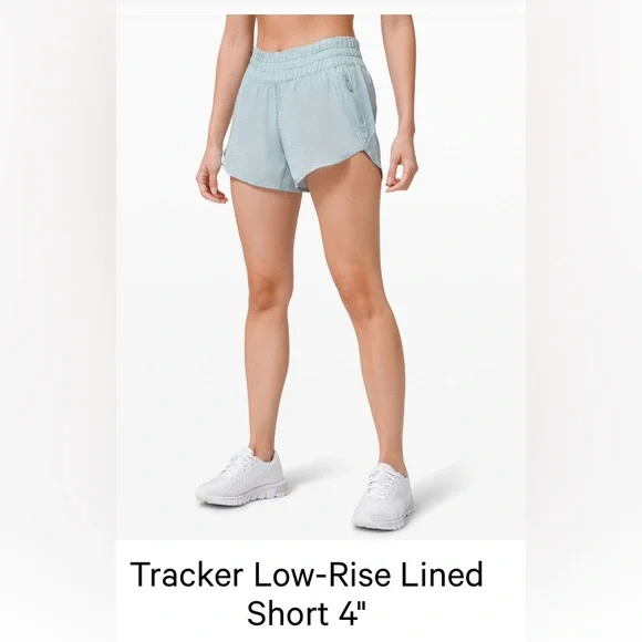 Lululemon Tracker Low-Rise Lined Short 4" - hazy Jade - Picture 1 of 7